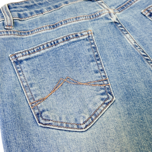 <span class=keywords><strong>Jean</strong></span> en denim décontracté pour <span class=keywords><strong>femme</strong></span>, coupe droite, taille haute, longueur intégrale, délavé aux enzymes - Product Image 3