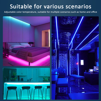 Bande LED COB RGB 5M 24V 6 broches 12mm 840 LED IP20, ruban néon flexible avec durée de vie longue pour la décoration intérieure