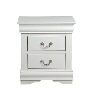 Traditional Modern Classic <b>White</b> Finish 2-Drawers Nightstand Wooden Bedroom Furniture for Apartment & Hotel Use - Product Image 1