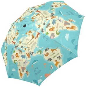 Fashion Digital Printing antivento Compact Rain Map Logo Storm forte ombrello pieghevole completamente automatico 3 per le donne - Product Image 2