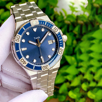 Montre mécanique automatique de plongée pour hommes, en acier inoxydable de haute qualité, affichage de la date, cadran à aiguilles, cristal saphir, résistant à l'eau