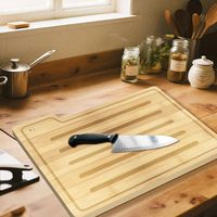 Ensemble de planches à découper en bambou, 4 pièces, forme de livre, support pour planches à découper, style écologique, logo laser, carré