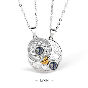 Ensemble de colliers de Projection «I Love You», soleil et lune, <span class=keywords><strong>pour</strong></span> hommes et femmes, nouvelle collection Offre Spéciale, 100 - Product Image 4