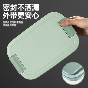 Qijia Plastic <b>Lunch</b> <b>Box</b> 1-2L Microwaveable Divided <b>Compartments</b> Bento <b>Box</b> For Office Student Use - Product Image 4