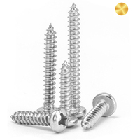 Sekrup Self-Tapping Kepala Phillips PT Phillips Head, Baja Anti Karat, Lapisan Seng Oksida Hitam, Grade 4.8/8.8, Pengikat Metrik