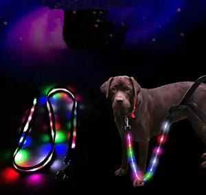 LED USB充電式犬用リード中国製ペット用品LED犬用リーシュ卸売