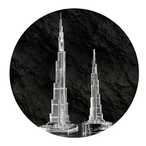 Shining özel 3d kazınmış kristal cam <span class=keywords><strong>Burj</strong></span> <span class=keywords><strong>Khalifa</strong></span> kulesi modelleri halk sanat hediye - Product Image 1