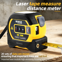 Télémètre laser, ruban de mesure de 5 m + portée laser de 40/60/100 m, grand écran, verrouillage automatique, outil de mesure multifonctionnel