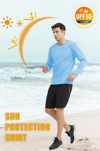 เสื้อผ้ากันแดดขายส่ง UPF 50+ สำหรับฤดูร้อน ผู้ผลิตเสื้อยืดแขนยาวแบบแห้งเร็ว คอซิป ¼  ระบายอากาศได้ดีสำหรับกิจกรรมกลางแจ้ง - Product Image 4