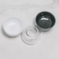 Mini bol noir de 3 cm pour maison de poupée, en PS brillant, imprimable, récipient alimentaire miniature, accessoire de jouet éducatif pour enfants