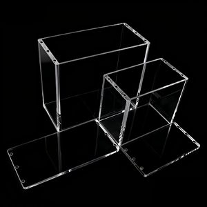 Boîte de rangement carrée en acrylique résistant aux UV avec couvercle magnétique pour accessoires de jeu de cartes à collectionner TCG Perspex, modèle ETB Classic - Product Image 5