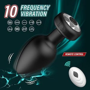 10-frequency vibration <b>remote</b> control anal <b>plug</b> mobile app <b>remote</b> control vibration anal bead tail buttock insert wholesale - Product Image 1