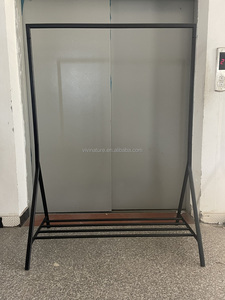 Porte-vêtements en métal robuste avec <span class=keywords><strong>étagère</strong></span> de rangement pour chaussures - Product Image 3