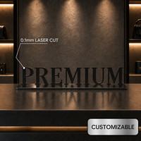 Support de logo de bureau personnalisé en métal, luxe chromé, alliage électroplaqué 3D, présentoir de boutique moderne et minimaliste, qualité supérieure IP65