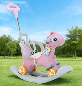 <span class=keywords><strong>Cheval</strong></span> à bascule pour la maternelle, trotteur d'intérieur pour bébé et tout-petit, <span class=keywords><strong>cheval</strong></span> en plastique à chevaucher pour enfants - Product Image 6