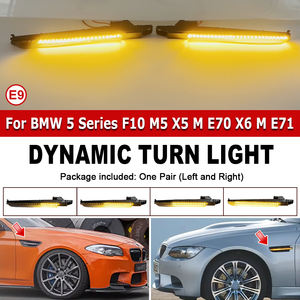 Feux latéraux de garde-boue LED dynamiques pour <span class=keywords><strong>BMW</strong></span> Série 5 F10 M5 S63N FV91 FV92 FV93 2010-2016 Clignotant séquentiel - Product Image 4
