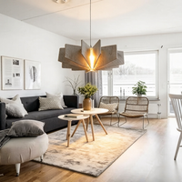 Lampe suspendue créative minimaliste en feutre PET - Taille moyenne, lumière blanc chaud à économie d'énergie pour salon, couleur personnalisable, facile à installer