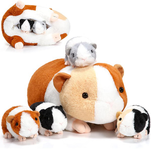 ตุ๊กตาหนูตะเภาแม่พร้อมลูกน้อย 4 ตัว น่ารัก นุ่มนิ่ม ของเล่นตุ๊กตา หมอน ของขวัญ สำหรับเด็กชาย เด็กหญิง วันเกิด ครอบครัวสัตว์ - Product Image 1