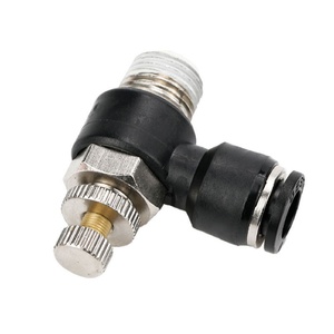 Válvulas de control de velocidad y flujo de aire con codo regulador rápido macho SL/SC BSP M5 1/8" 1/4" 3/8" 1/2" - Product Image 3