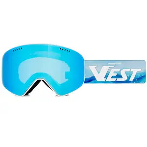 Lunettes de ski à lentille magnétique interchangeables Système de verrouillage à clip Pro Protection UV anti-buée Lunettes de neige et de snowboard personnalisées en gros