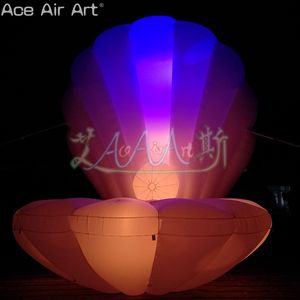 Coquille d'huître gonflable LED personnalisée avec coquille de perle gonflable lumineuse pour les fêtes de plage d'événements DJ et les décorations de scène - Product Image 5