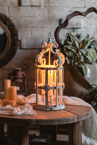 Farol Decorativo Antiguo <span class=keywords><strong>de</strong></span> <span class=keywords><strong>Hierro</strong></span> <span class=keywords><strong>Fundido</strong></span> y Vidrio <span class=keywords><strong>para</strong></span> <span class=keywords><strong>Exteriores</strong></span>, Farol Colgante <span class=keywords><strong>de</strong></span> Metal <span class=keywords><strong>para</strong></span> Velas, Farol <span class=keywords><strong>de</strong></span> Ramadán - Product Image 2
