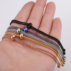 Conector de Cadena Deslizante Adaptador Unisex de Acero Inoxidable Chapado en Oro Clásico Personalizable DIY para Pulsera - Product Image 3