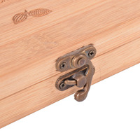 Boîte Cadeau Artisanale en Bois de Pin Naturel KSA Jeddah Season avec Charnière et Loquet Métallique Antique, Non Finie, pour Rangement de Dattes et Aliments