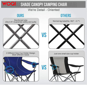 Silla plegable Woqi para acampar, color azul oscuro, de aluminio y tela Oxford, con portavasos, para pesca y uso en exteriores. - Product Image 4