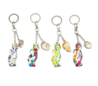 Porte-clés personnalisé bohème coloré avec pendentif en coquillage naturel, porte-clés en résine, souvenir de voyage, cadeau de plage