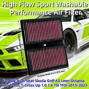 กรองอากาศประสิทธิภาพสูง สำหรับรถยนต์ <span class=keywords><strong>Volkswagen</strong></span> Golf VII 5G Sportsvan 2G <span class=keywords><strong>Polo</strong></span> AW Caddy SA T-Cross C11 <span class=keywords><strong>1.0</strong></span> 1.6 <span class=keywords><strong>TSI</strong></span> ปี 2015-2020 - Product Image 1