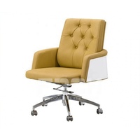 Chaise de bureau moderne légère, en cuir, confortable, pivotant et ajustable, à dossier court, pour la maison