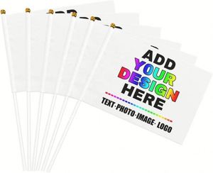 Custom 100% Polyester <b>Mini</b> <b>Hand</b> Flags Customized Sizes Digital Printing Custom Logo Any Design Small Country Flags - Product Image 1