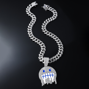Pendentif Grimace Chaîne cubaine Hip Hop Diamant complet <span class=keywords><strong>Argent</strong></span> Or Bijoux Pendentif pour <span class=keywords><strong>homme</strong></span> Chaîne - Product Image 5
