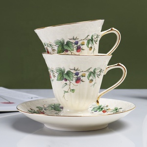 <b>Coffee</b> Cup and Saucer <b>Set</b> Ceramic Cup <b>Gift</b> Grapevine Pattern Ceramic Factory Wholesale European Business <b>Gifts</b> Nordic Mug - Product Image 6