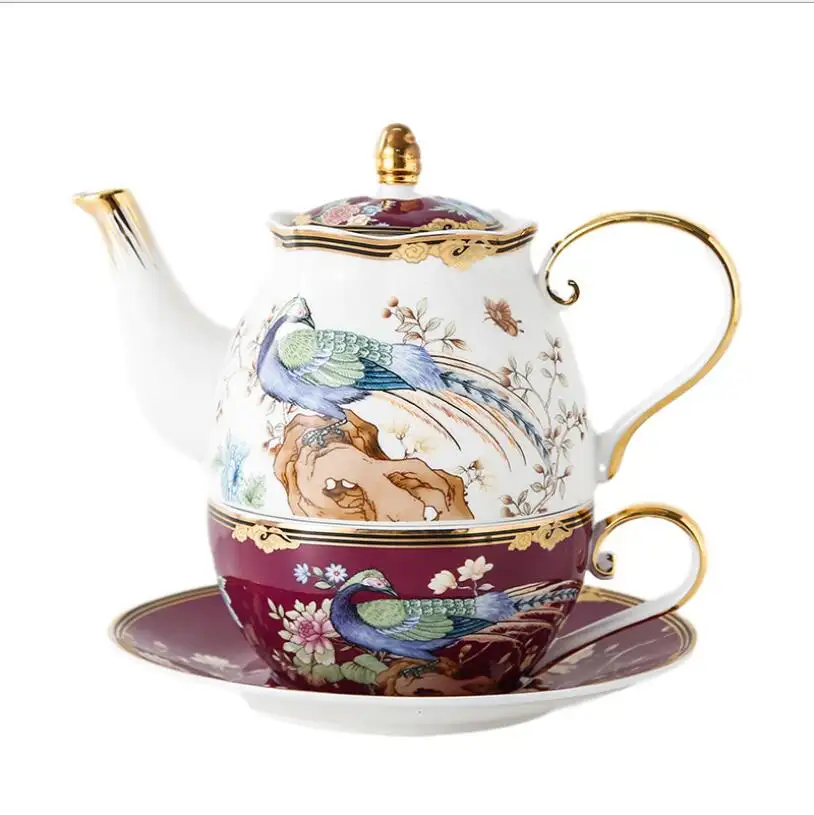 Avrupa tarzı yeni tasarım kemik çini seramik Vintage çaydanlık çay kahve