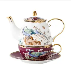 European Style New Design Bone China Ceramic Vintage Teapot for Tea Coffee