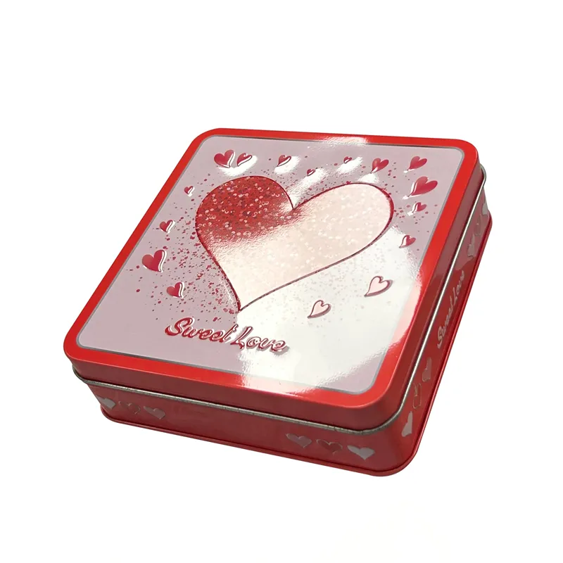 Custom Printed Square Shape Food-grade Aluminum Tin Box Biscuit Candy Mooncake Chocolate Container