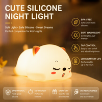 Lampe de nuit LED Sunjoy, chat mignon, dessin animé, animal, lumière colorée, décoration de chambre, lumière d'ambiance, lumières d'humeur pour enfants