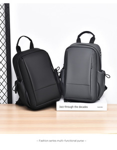 Großhandel Maßgefertigte Modische Wasserdichte Umhängetasche mit Reißverschluss Reise-Oxford-Tasche mit USB-Anschluss Brusttasche für Herren - Product Image 1