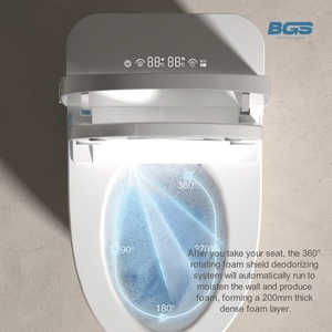 <span class=keywords><strong>Toilette</strong></span> intelligente montée au sol avec angle de <span class=keywords><strong>jet</strong></span> <span class=keywords><strong>d</strong></span>'<span class=keywords><strong>eau</strong></span> réglable et lavage à <span class=keywords><strong>jet</strong></span> de massage <span class=keywords><strong>d</strong></span>'intensité et télécommande incluse - Product Image 2