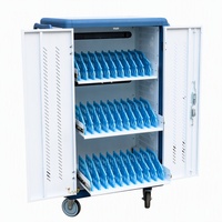 Chariot de recharge pour ordinateurs portables à 30 emplacements avec tiroirs pour Chromebook, iPad, salle de classe, laboratoire informatique, école, rangement