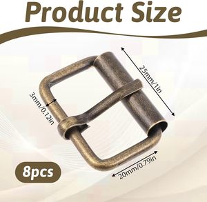 Hebillas de cinturón de pulgada para hombre, de latón, de metal, de un solo gancho, de rodillo, resistentes, de repuesto para cinturones de mujer - Product Image 2