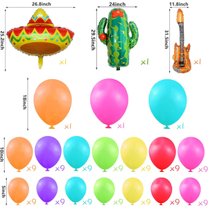 Kit d'arche de guirlande de ballons Fiesta mexicaine, ballons cactus, <span class=keywords><strong>sombrero</strong></span>, guitare pour Taco Twosday, carnaval, Cinco de Mayo, fournitures de fête - Product Image 2