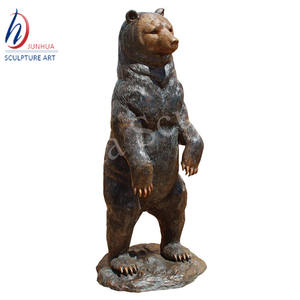 Scultura di orso in bronzo che combatte con statua di aquila per pesci eleganti oggetti d'arte artigianali in metallo - Product Image 4