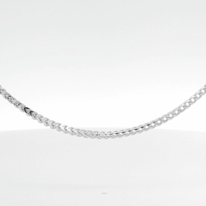 Radiant Dense Fishbone White Pt950 Reflective Necklet With Tight <b>Interlocked</b> Links For Formal Occasion Unisex Platinum Wear - Product Image 3