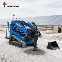 Livraison Rapide CE EPA EURO 5 Chargeuse Compacte sur Chenilles 1000 kg avec Nivelleur de Terrain, Fourche à Foin et Tarière pour Exploitation Agricole en Location