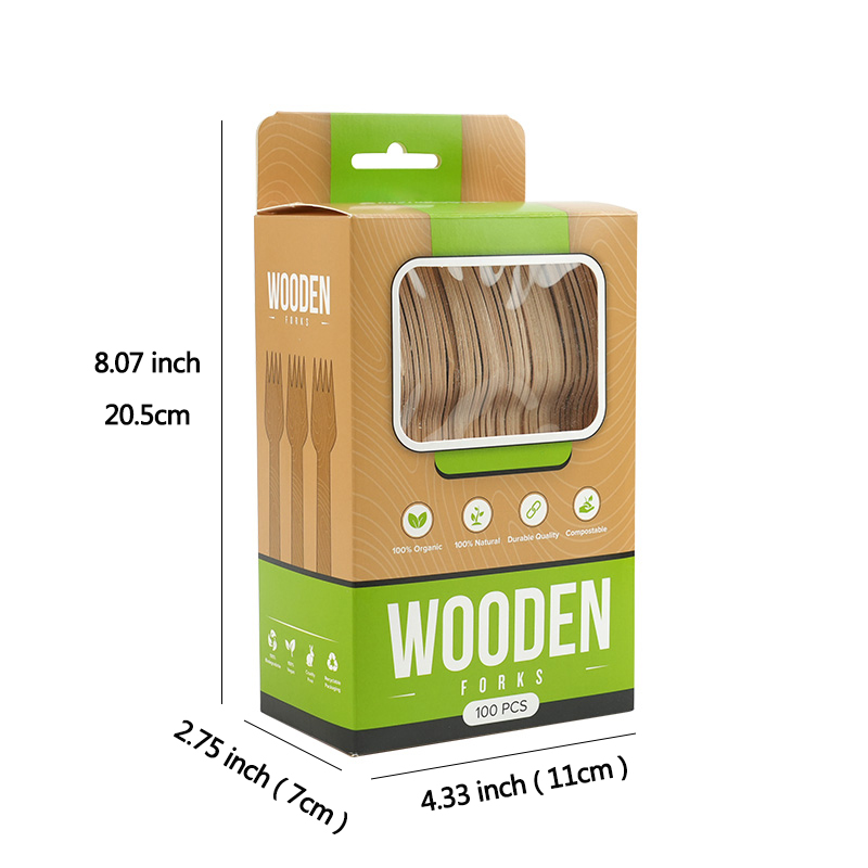 Uchampak Custom Eco-Friendly Food Grade 160mm/180mm Birch Wooden Cutlery Disposable Spoon Knives For