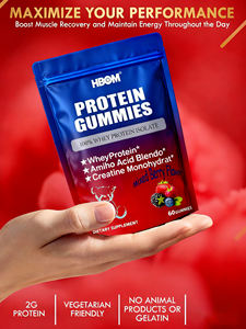 Proteína de Suero de Leche Aislada para Desarrollo Muscular de Marca Privada, Gomitas Altas en Proteínas para Bajas Calorías, <span class=keywords><strong>Sin</strong></span> <span class=keywords><strong>Edulcorantes</strong></span> Artificiales - Product Image 5