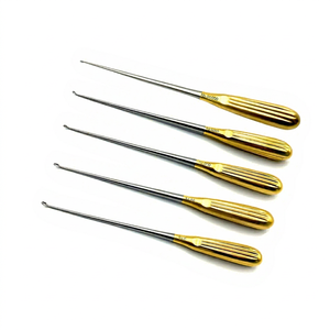 Spratt Brun 26 cm Fig. 0-00000 Paquete de curetas de hueso Juego de 5 curetas curvas de metal de acero inoxidable manual - Product Image 1